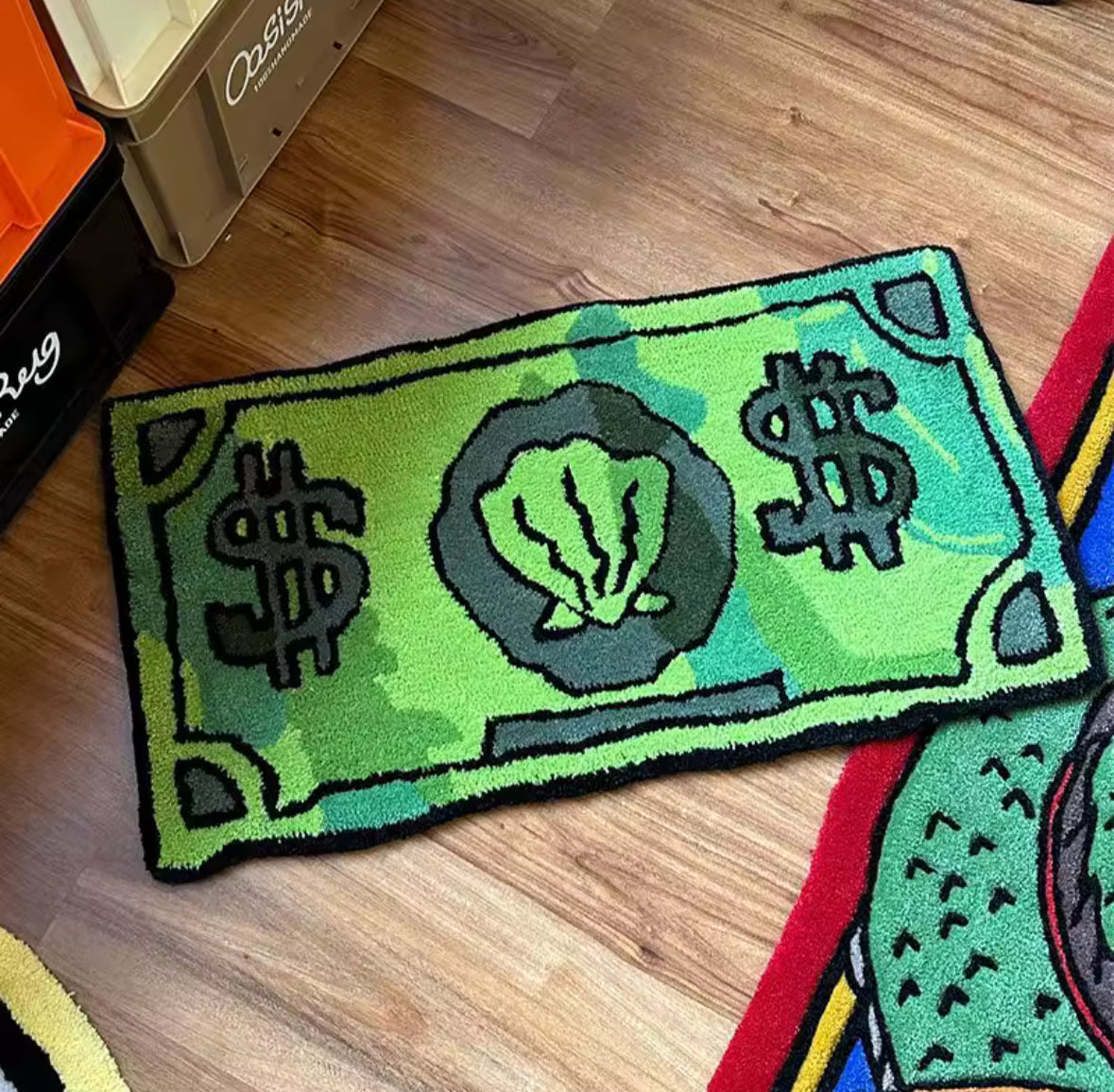 CARTOON DOLLAR RUG V1 GREEN